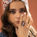 Bague Tlazocamati Rhodochrosite 4,50Ct Et Argent Massif