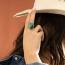 Bague Tonatiuh Malachite 15,70Ct Et Argent Massif
