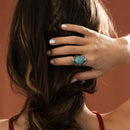 Bague Runamula Turquoise 4,50Ct Et Argent Massif