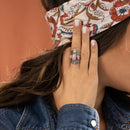 Bague Runapuma Rhodochrosite 3,60Ct/3 Et Argent Massif