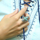 Bague Sachamama Turquoise 2,70Ct Et Argent Massif