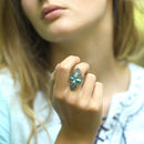 Bague Sachamama Turquoise 2,70Ct Et Argent Massif