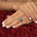 Bague Xipe Turquoise 2,70Ct Et Argent Massif