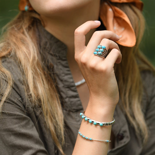 Bague Ninag Turquoise 2,20Ct Et Argent Massif