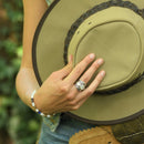 Bague "Kolo" Nacre 5,80Ct Et Argent Massif