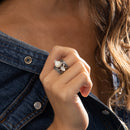 Bague "Kolo" Nacre 5,80Ct Et Argent Massif