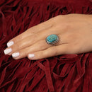 Bague Puxni Turquoise 5,40Ct Et Argent Massif