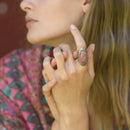 Bague Istonka Rhodochrosite 11,70Ct Et Argent Massif