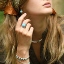 Bague Catzasa Turquoise 4Ct Et Argent Massif