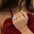 Bague Sokemitzin Larimar 4,80Ct Et Argent Massif