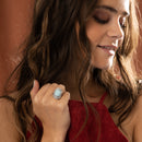 Bague Warupachi Larimar 4,99Ct Et Argent Massif