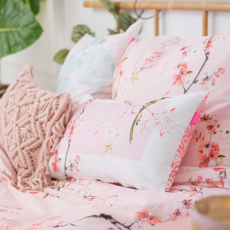 Pink Chinoiserie Duvet Cover - Multicolor