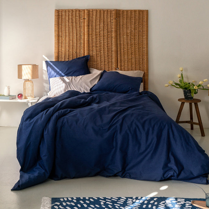 Housse De Couette Basic - Bleu Marine