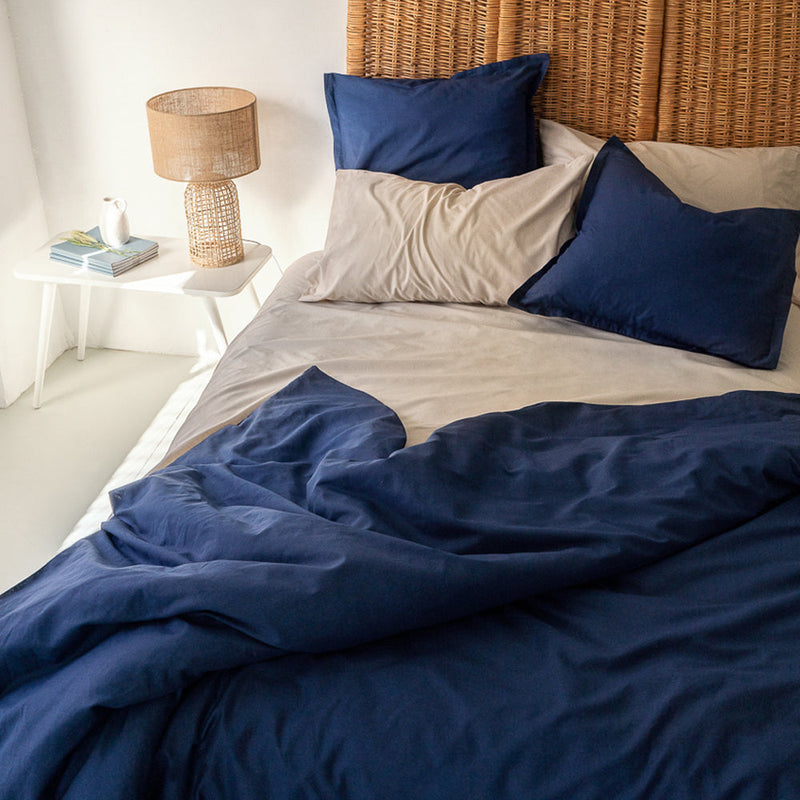 Housse De Couette Basic - Bleu Marine