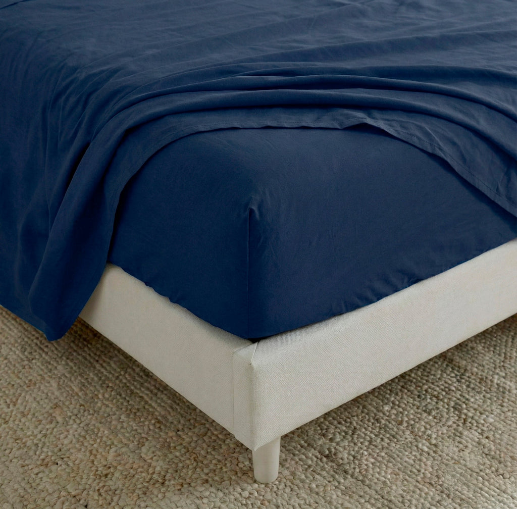 Lenzuolo con angoli Basic - Blu navy
