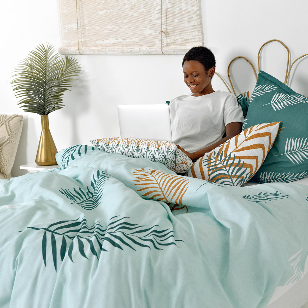 Foliage Mint Duvet Cover - Multicolour