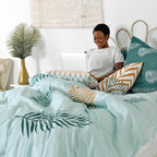 Foliage Mint Duvet Cover - Multicolour