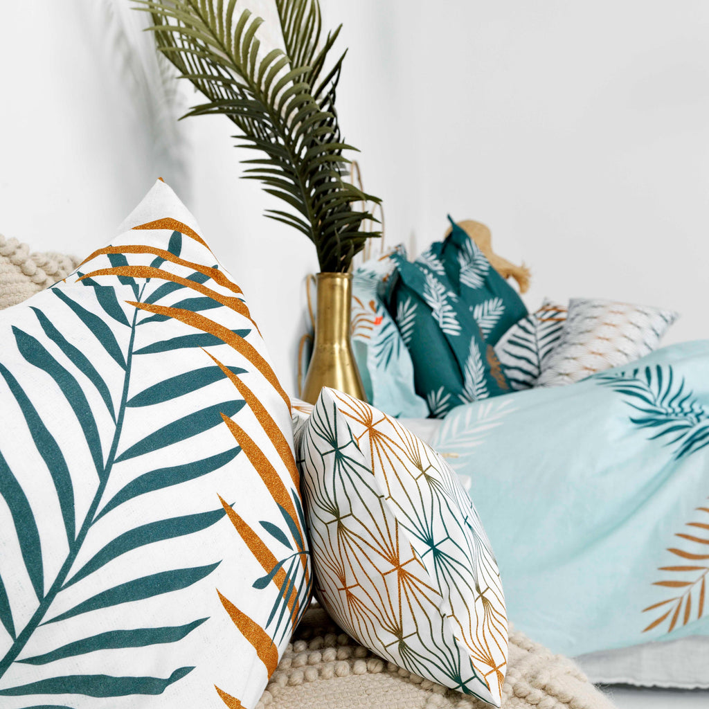 Foliage Mint Duvet Cover - Multicolour