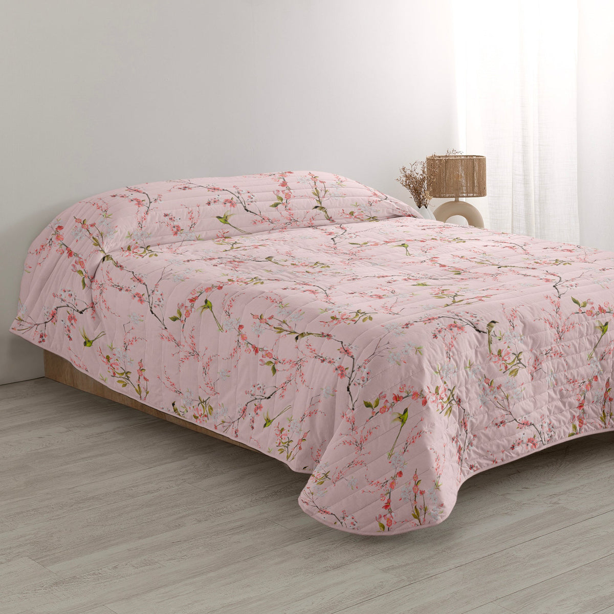 Copriletto Chinoiserie Rosa - Multicolore