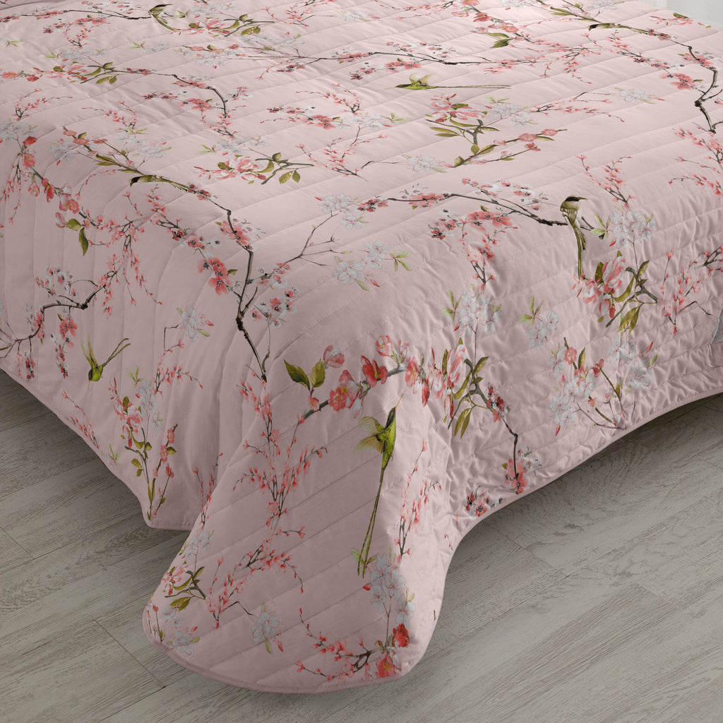 Copriletto Chinoiserie Rosa - Multicolore