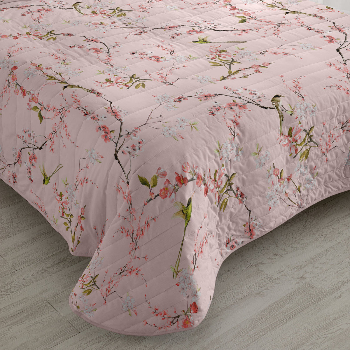 Copriletto Chinoiserie Rosa - Multicolore