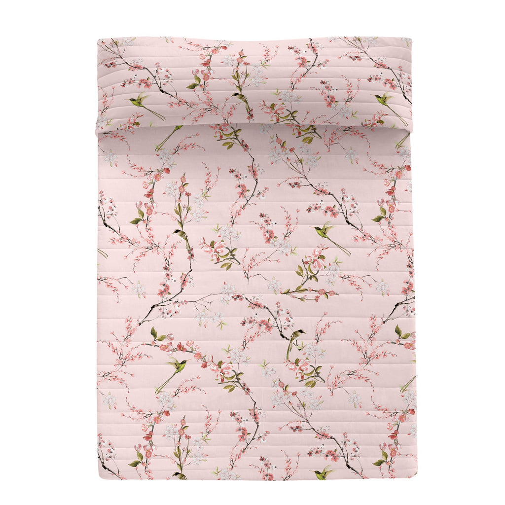 Copriletto Chinoiserie Rosa - Multicolore