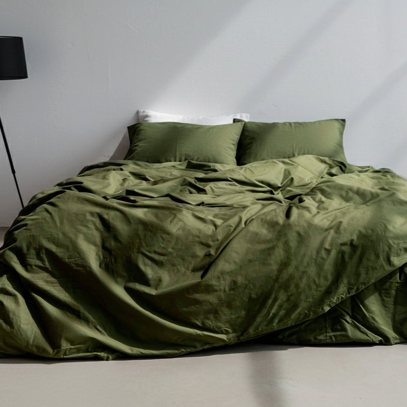 Housse De Couette Basic - Olive Verte