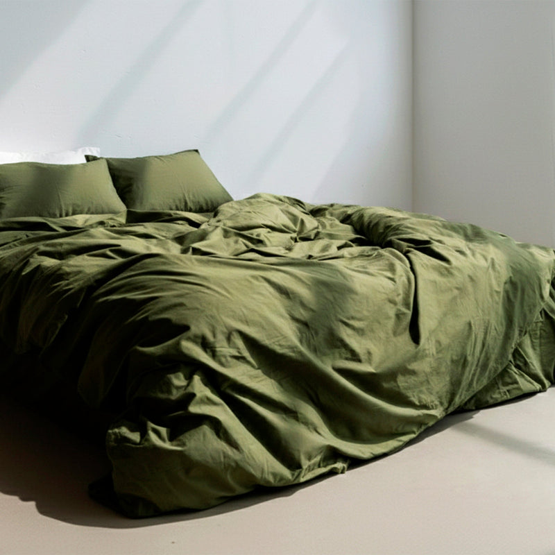 Housse De Couette Basic - Olive Verte