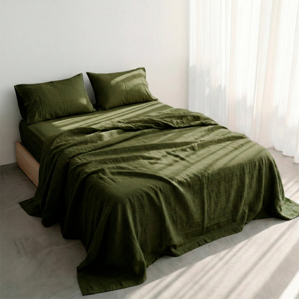 Basic Flat Sheet Olive Green