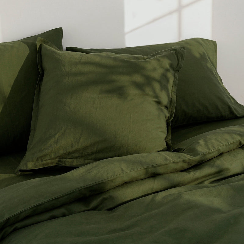Taie D'Oreiller Basic - Olive Verte