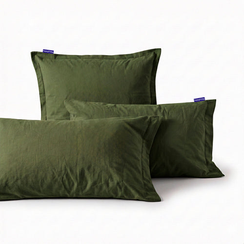 Taie D'Oreiller Basic - Olive Verte