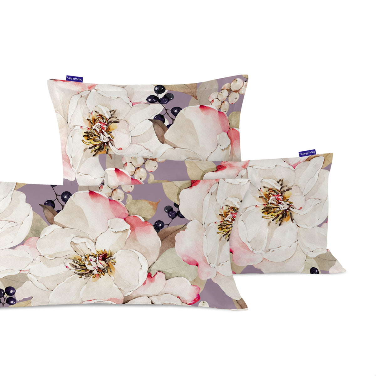 White Peonies Pillowcase - Multicoloured