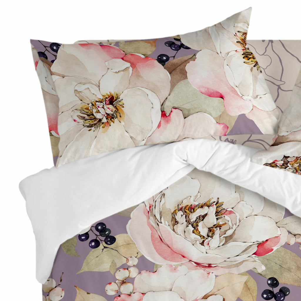 White Peonies Pillowcase - Multicoloured