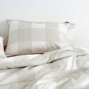 Funda de almohada a cuadros - Beige