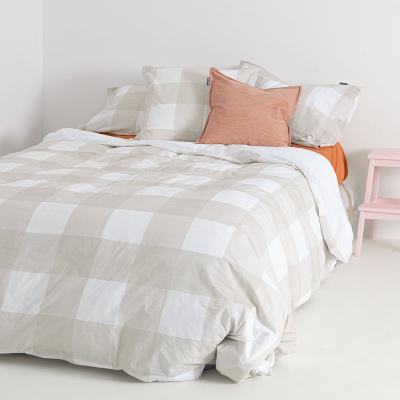 Housse De Couette Gingham - Beige