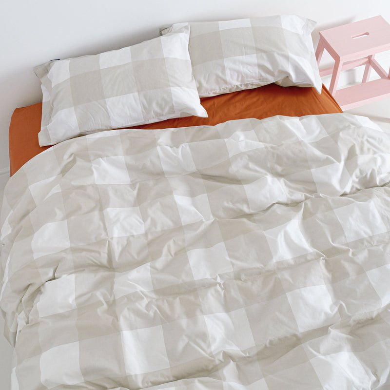 Housse De Couette Gingham - Beige