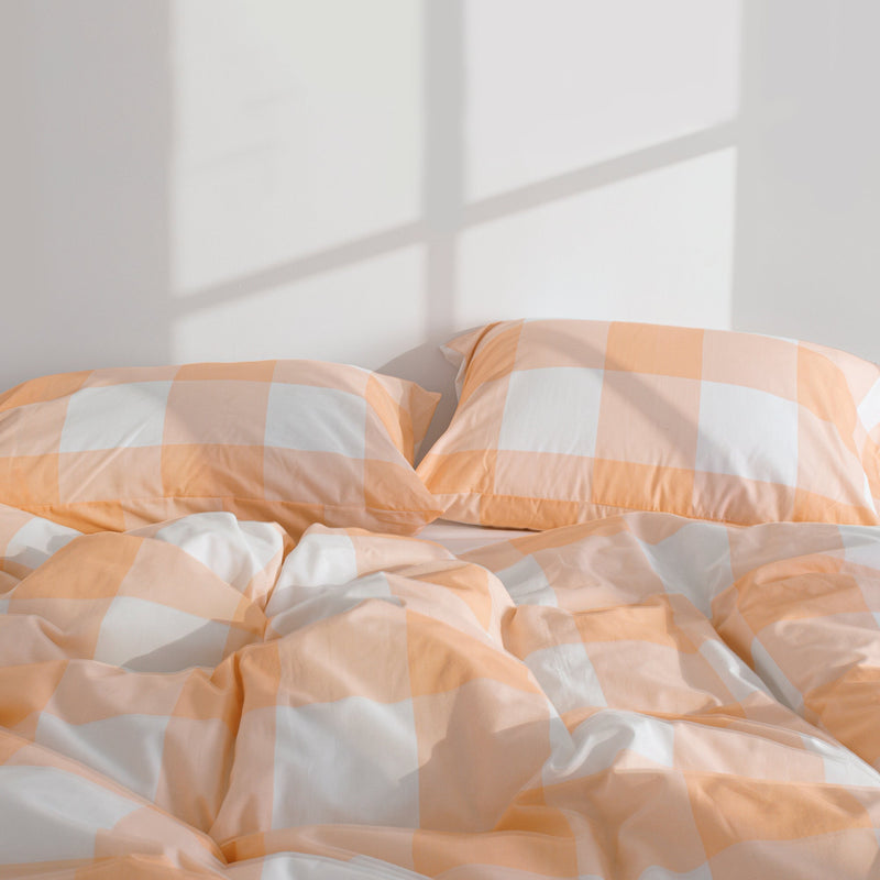Taie D'Oreiller Gingham - Pêche