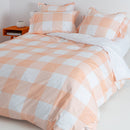 Housse De Couette Gingham - Pêche