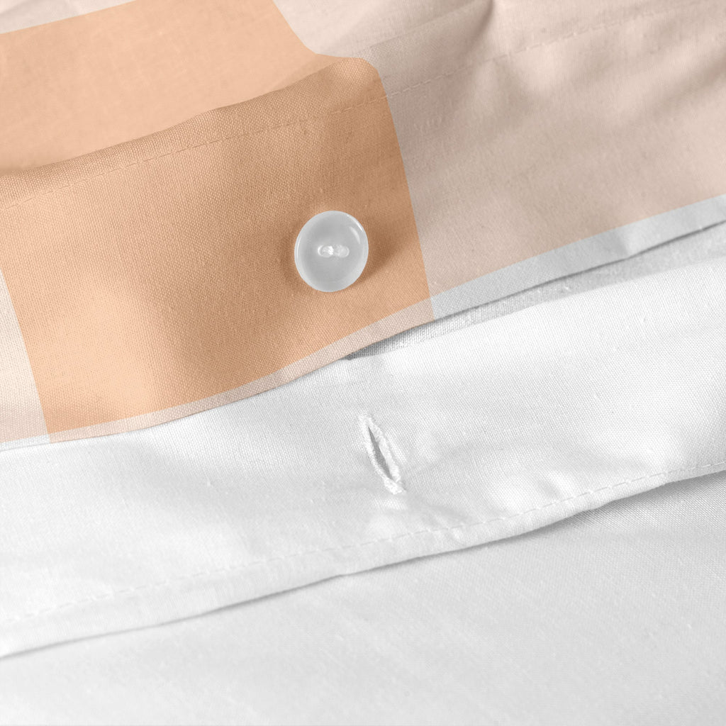 Gingham Duvet Cover - Peach
