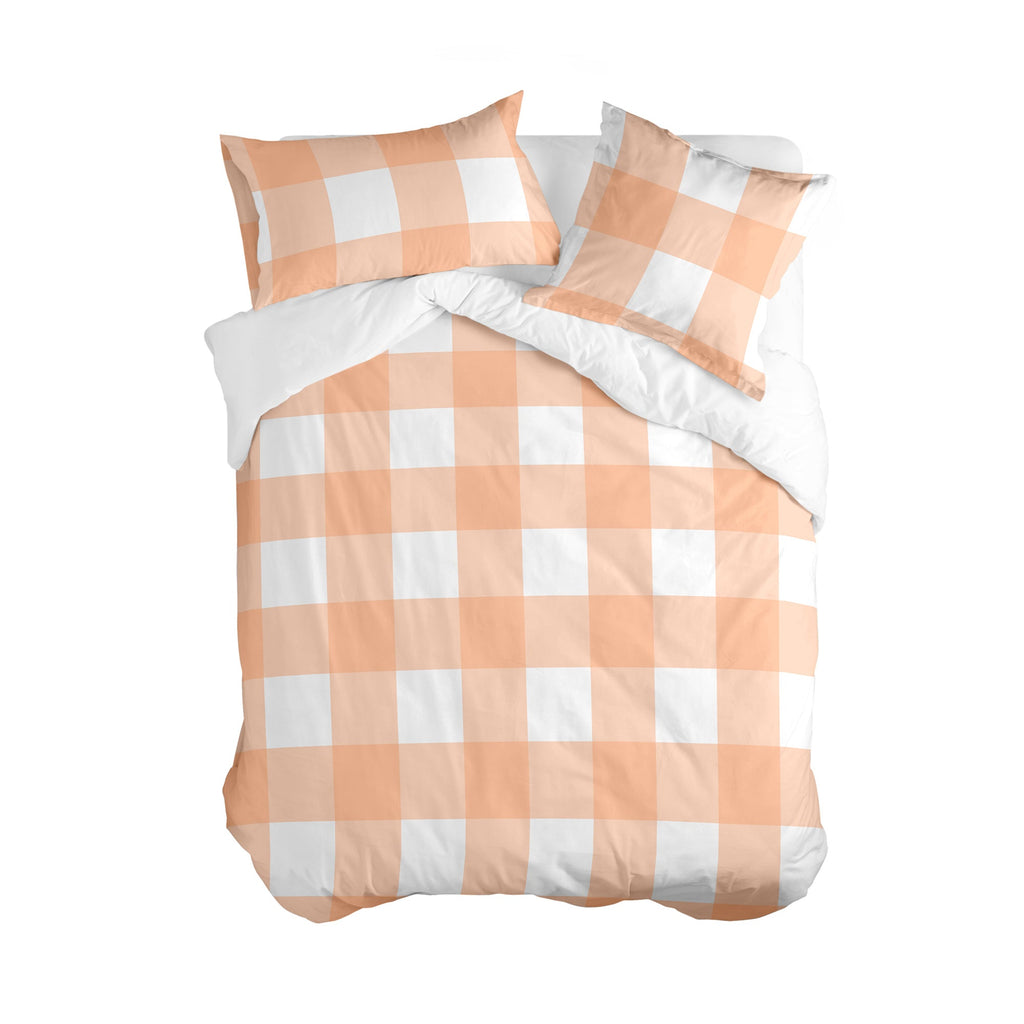 Gingham Duvet Cover - Peach