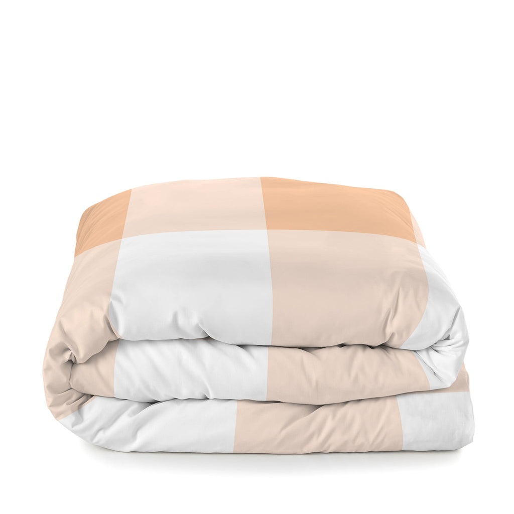 Gingham Duvet Cover - Peach