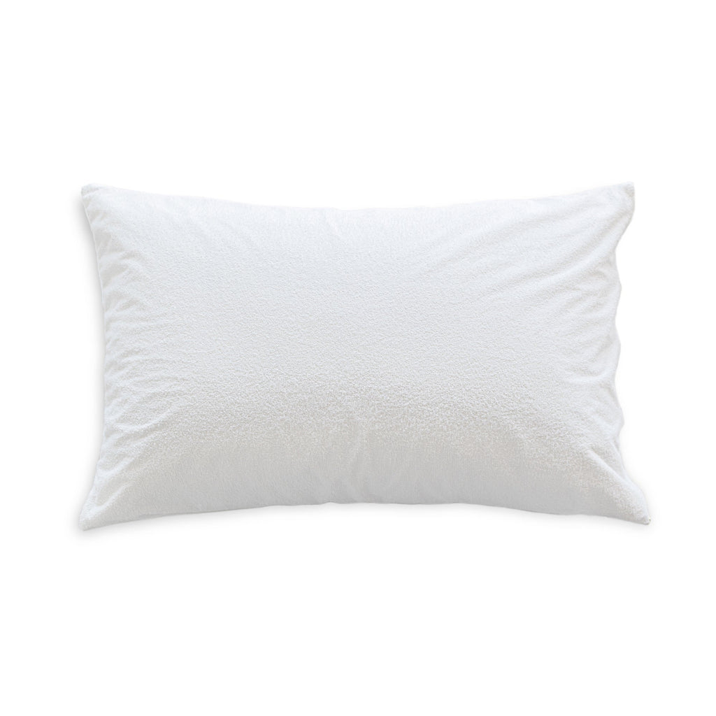 Waterproof Cotton Terry Pillow Protector - White