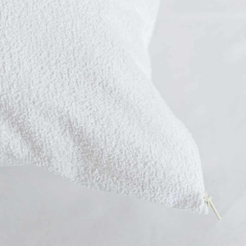 Waterproof Cotton Terry Pillow Protector - White