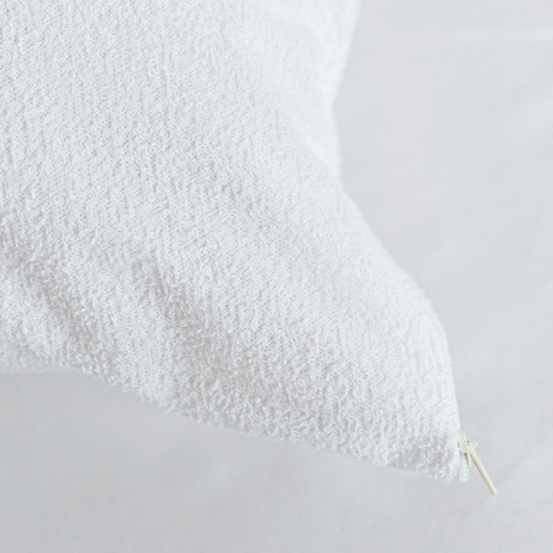 Protector de almohada impermeable de felpa de algodón - Blanco