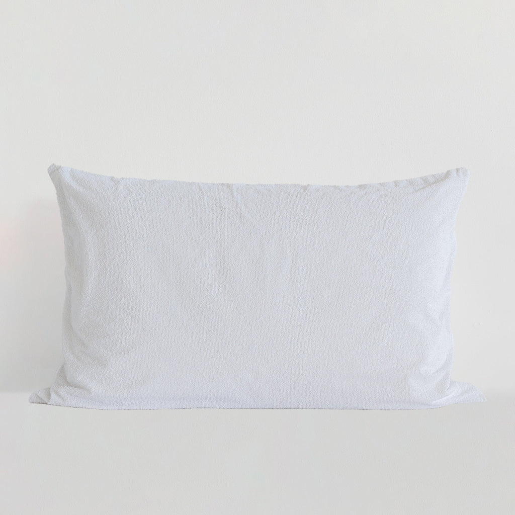 Waterproof Cotton Terry Pillow Protector - White