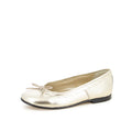 Pom d'Api – Tartine Et Chocolat - T&C 6 Bal - Platine, ballerine dorée en cuir, vue de face sur fond blanc