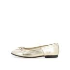 Pom d'Api – Tartine Et Chocolat - T&C 6 Bal - Platine, ballerine dorée en cuir, vue de profil sur fond blanc