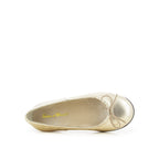 Pom d'Api – Tartine Et Chocolat - T&C 6 Bal - Platine, ballerines dorées en cuir, vue de dessus, sur fond blanc