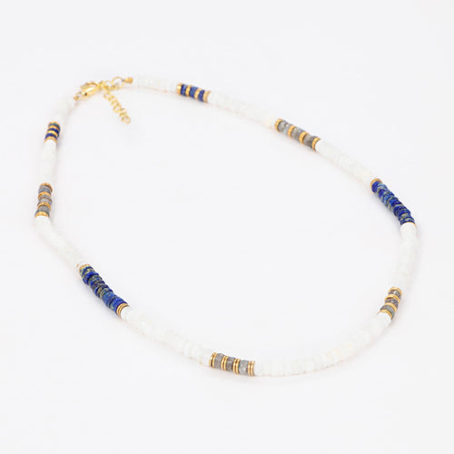 Collier White Opal Lapis Labradorite
