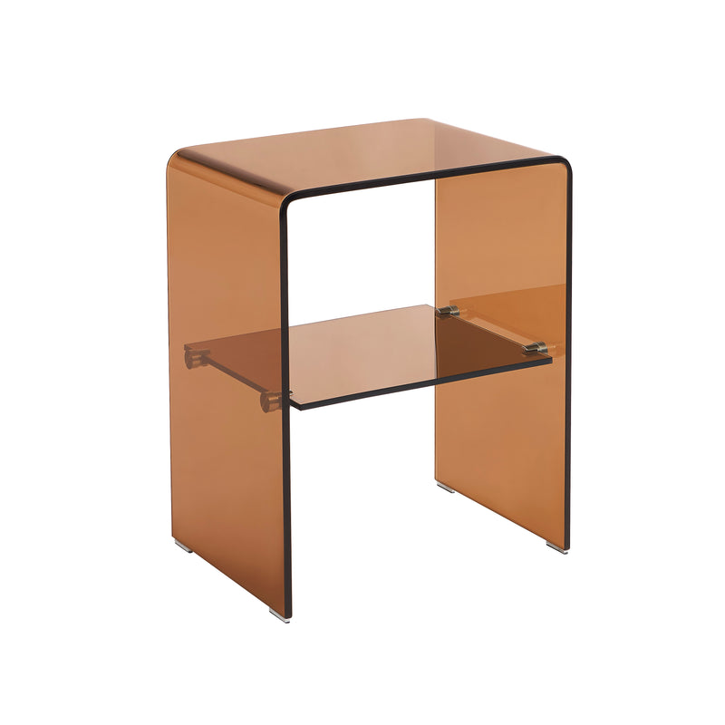 Table De Chevet Ginza - Verre Trempé Ambré